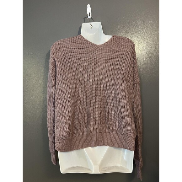 Love Tree Sweater Womens Medium Pink Twist Front Knit Long Sleeve V Neck Casual - Picture 4 of 8